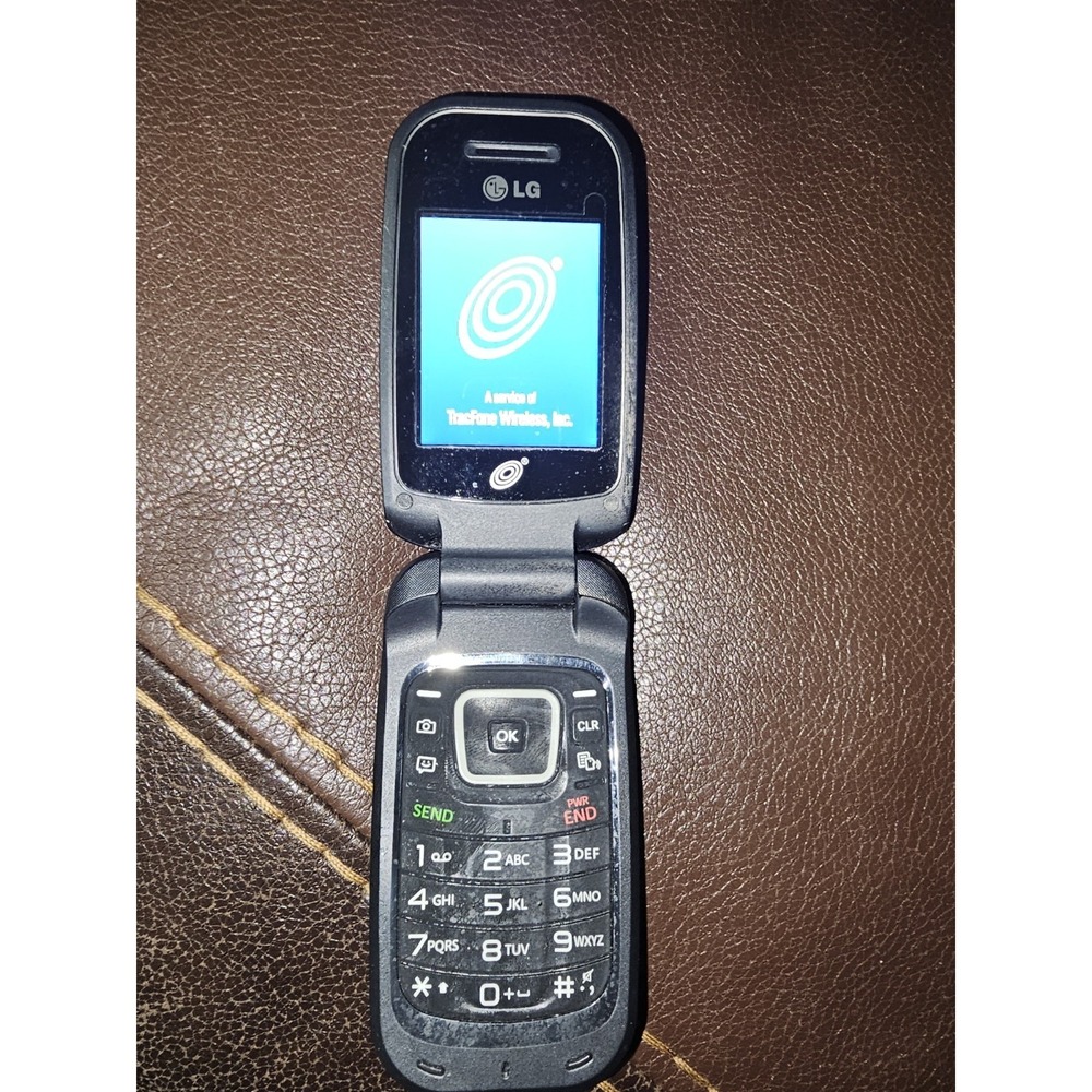 LG 441G Black Flip Phone TracFone Basic Cellular Phone Tested Powers On